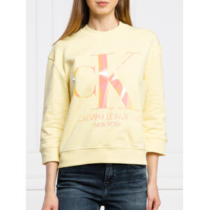 Calvin Klein dámská žlutá mikina Iridescent - XS (ZHH)